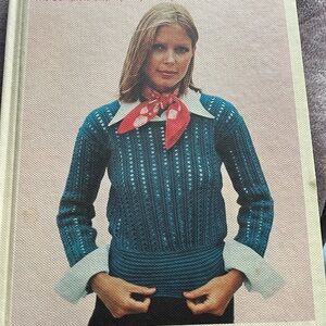 4/$100 crochet, knot, woman crafts Blue Women's Sweater pattern book 🥰